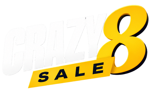 crazy 8 logo white